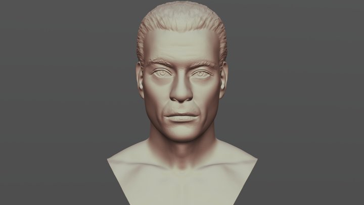 Van Damme Kickboxer bust for 3D printing 3D Model