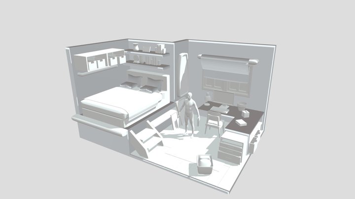 Isometric Room 3D Model