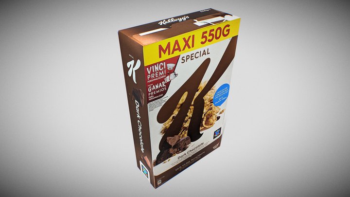 Dark Chocolate Cereal Box 3D Model
