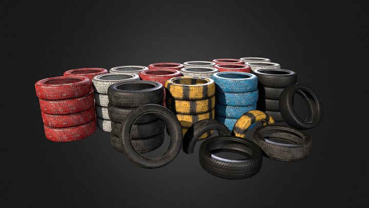 Tyre Stacks 3D Model