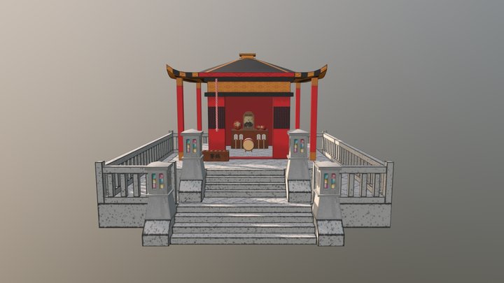 Small Japanese Shrine 3D Model