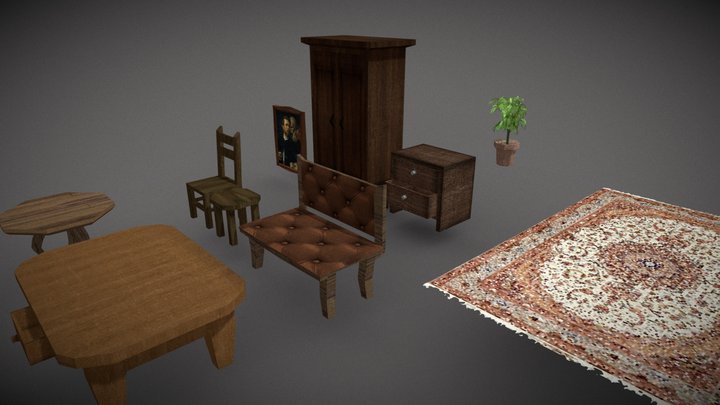 [PSX] Furniture Pack (Free) 3D Model