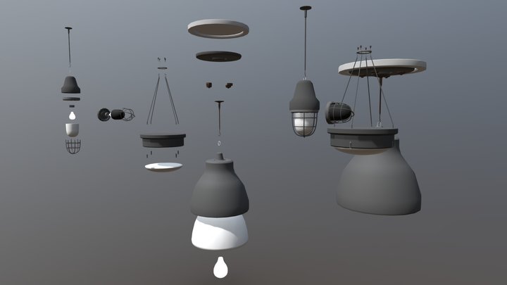 Bunker Lamps 3D Model