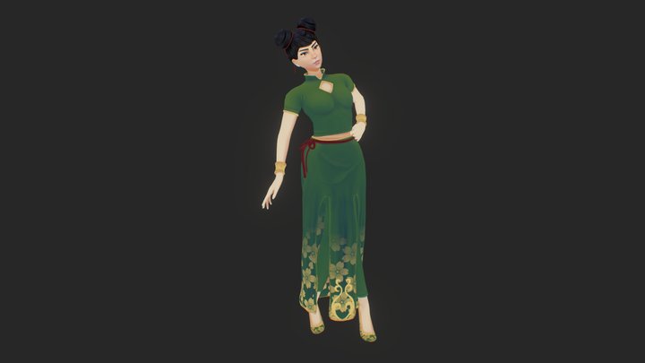 Chun Li inspired character 3D Model