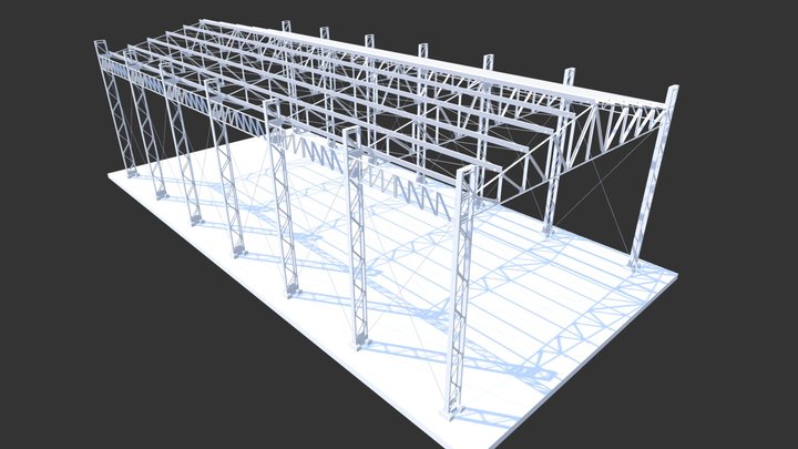 Projeto - Galpão Metálico 3D Model