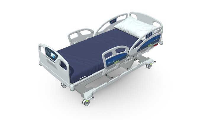 Medical bed for hospitals and pediatric wards 3D Model