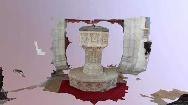 Font - St Ethelbert, Suffolk 3D Model
