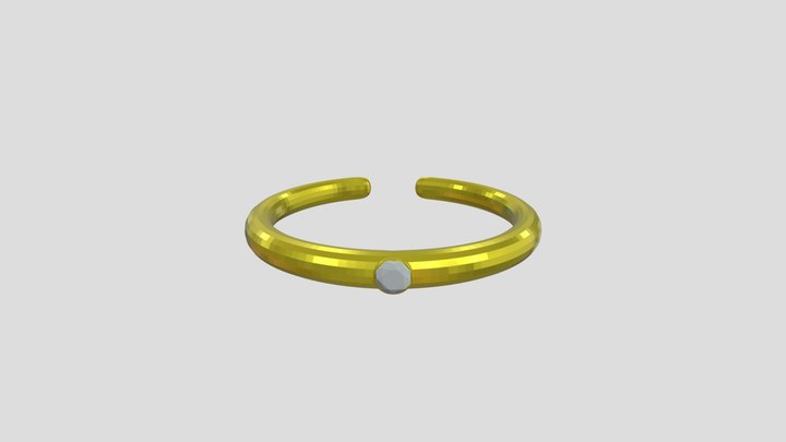 Gold Ring with small Gem 3D Model