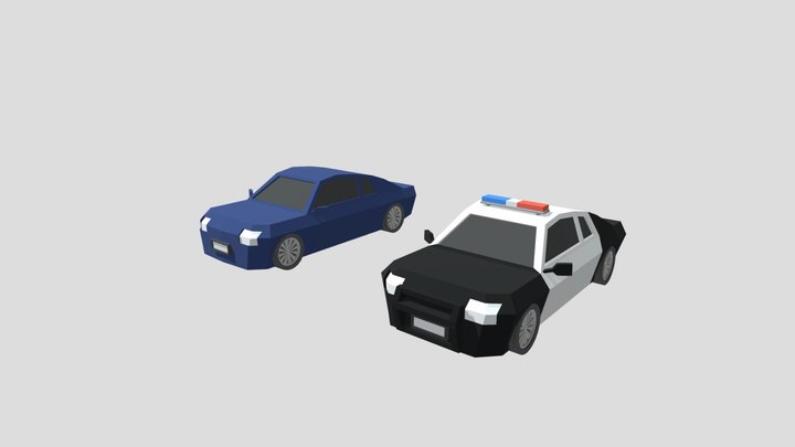 low poly racer and police car – Modello 3D gratuito STL