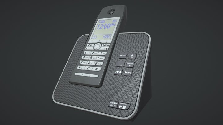 Cordless Office Phone 3D Model