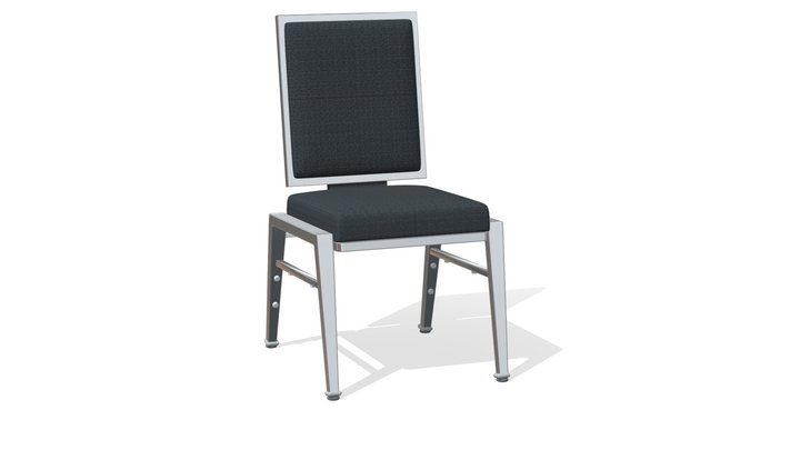 Ramler CR-007 Chair - Aluminum + Blue Grey 3D Model