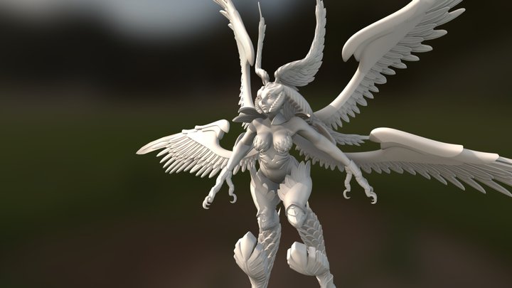 Garuda Final Fantasy XIV D&D Miniature 3D Model