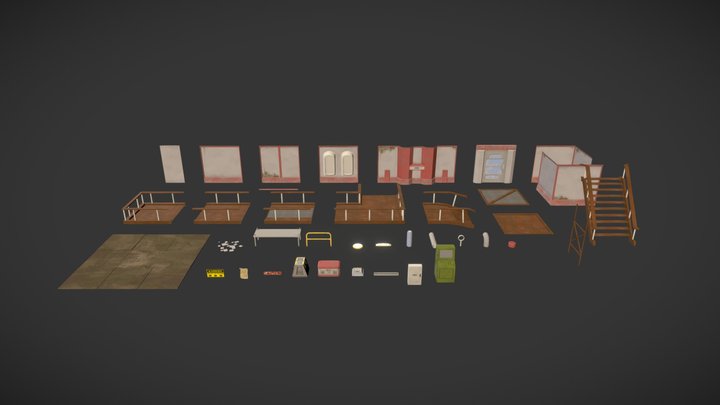 Abandoned Factory Modules 3D Model