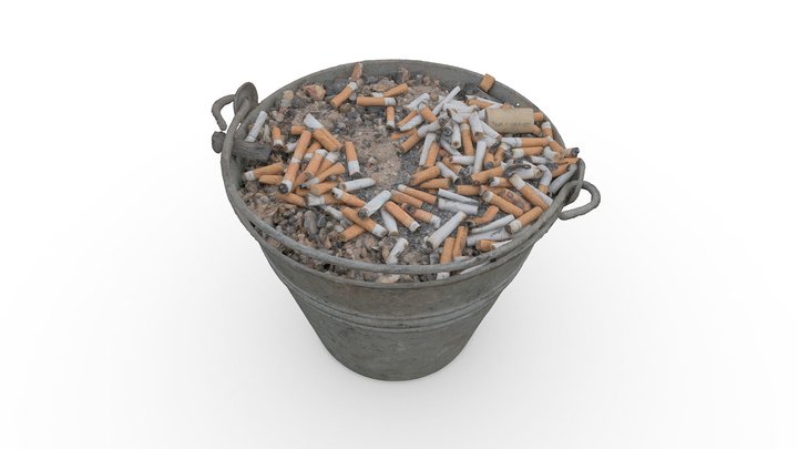 Cigarette butts bucket 3D Model
