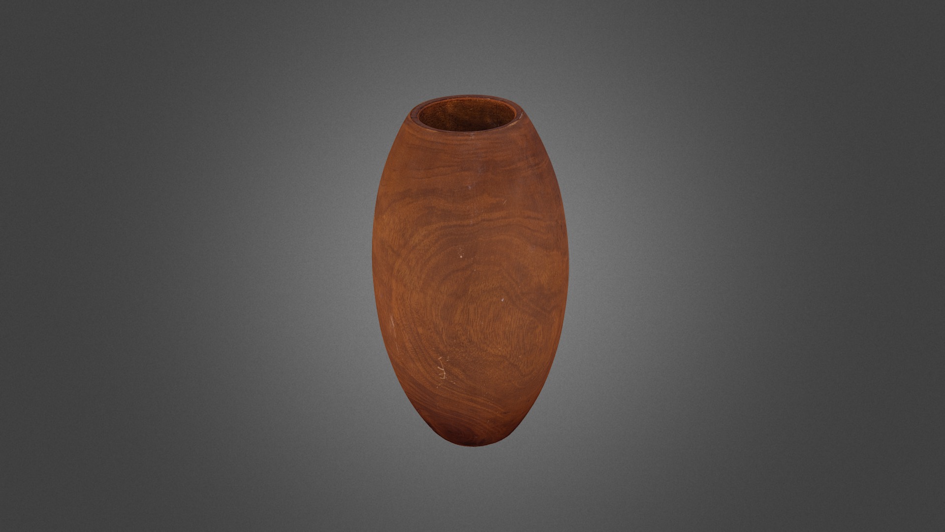 3D model Decorative Wooden Vase - This is a 3D model of the Decorative Wooden Vase. The 3D model is about a brown vase with a handle.