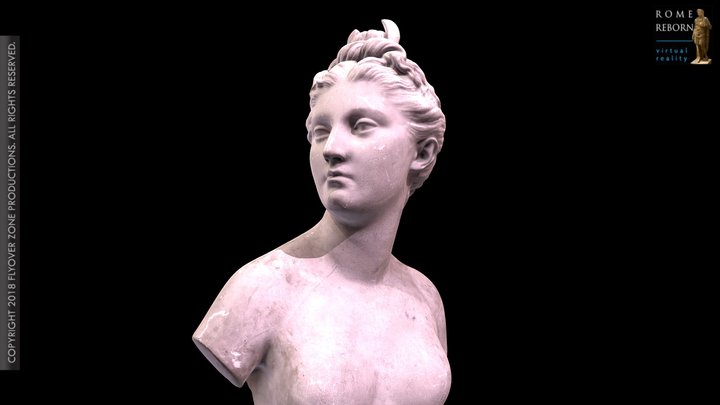 3D rendering of Diana/Luna/Artemis, around 1790