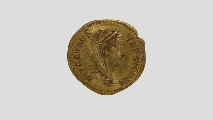 Coin (aureus) of Faustina the Elder 3D Model