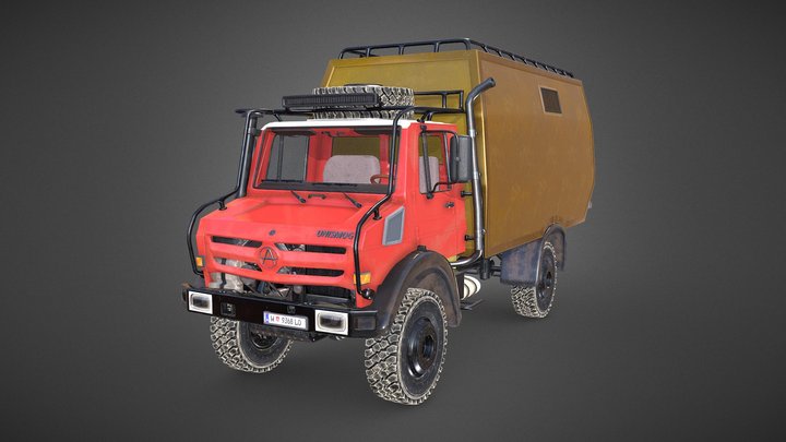 Fully-Equipped Unimog RV 3D Model