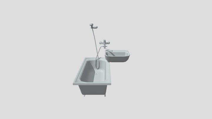 Bath Low Poly 3D Model