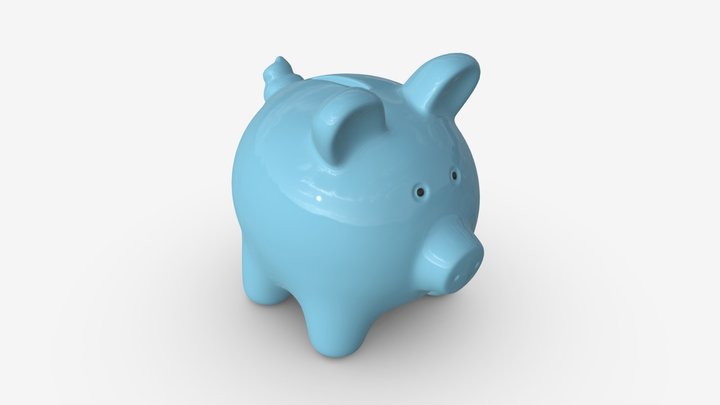 Ceramic piggy money bank 3D Model