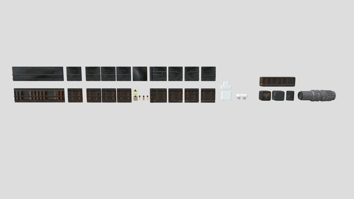 Warhammer 40k Environment Modules and Props 3D Model