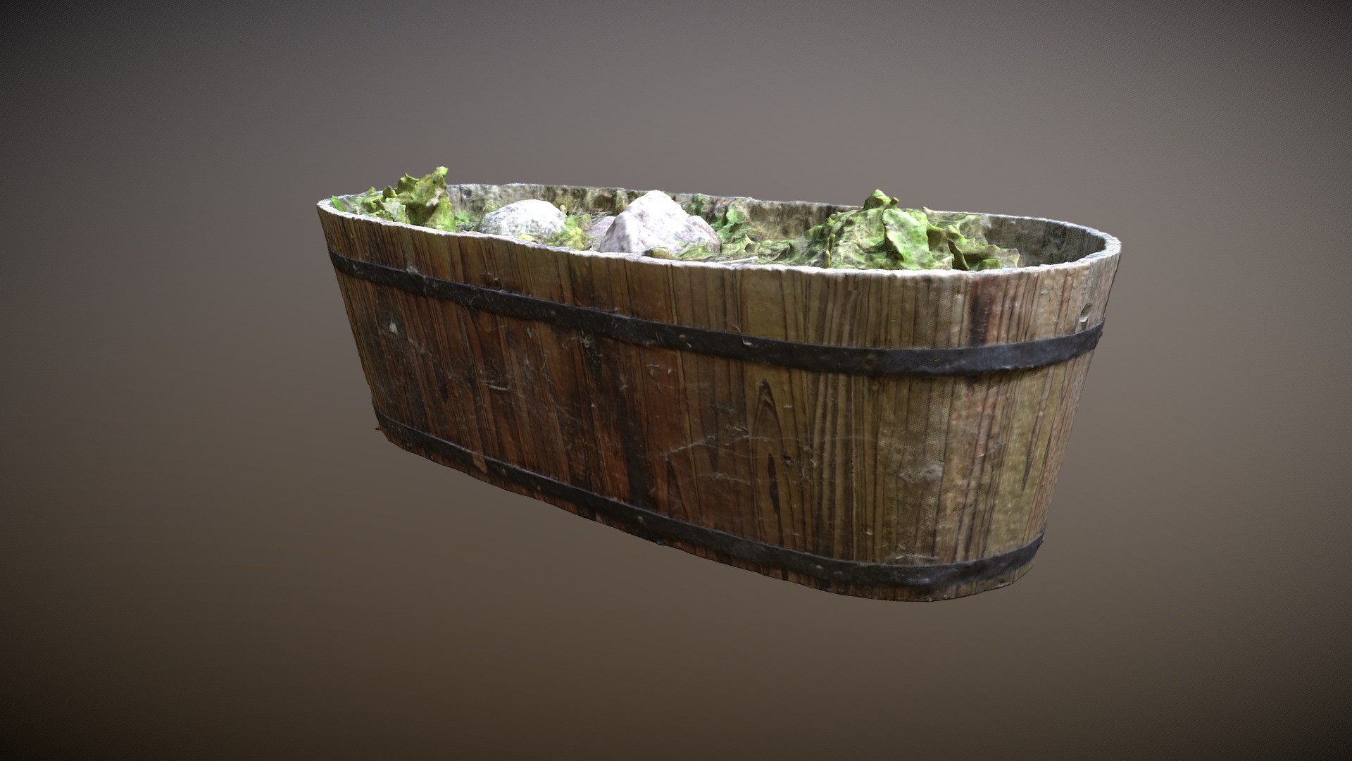 3D model Long garden planter - This is a 3D model of the Long garden planter. The 3D model is about a basket of vegetables.