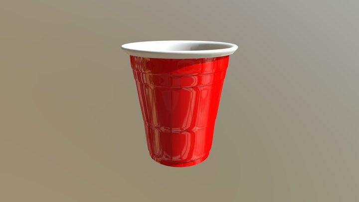 Red Mini Cup (single) 3D Model