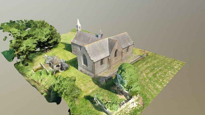 Chapel Sainte-Anne and its fontain 3D Model