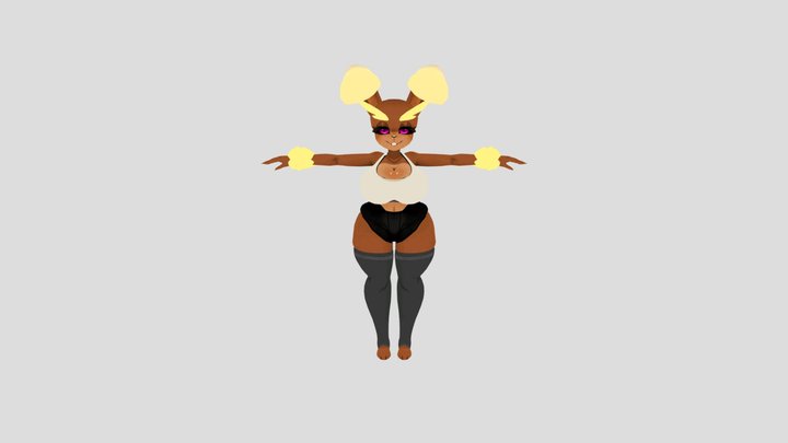 LoPunnyBonfie [Low Poly] 3D Model