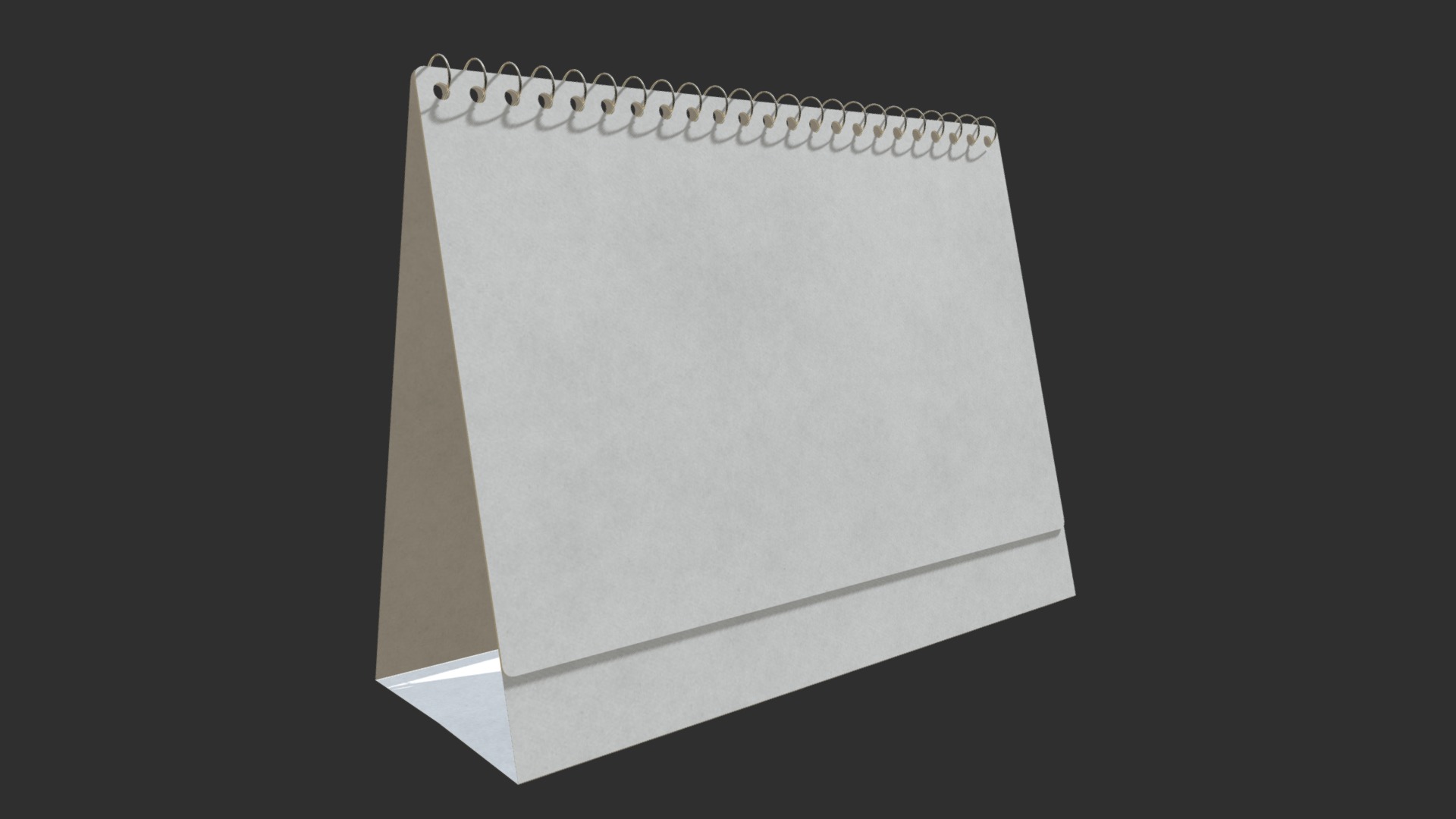 3D model Desktop calendar template - This is a 3D model of the Desktop calendar template. The 3D model is about a white box with a black background.