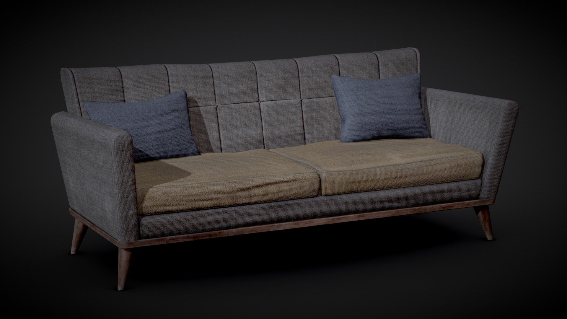 Mid Century Modern Sofa — Sketchfab embed 3D viewer