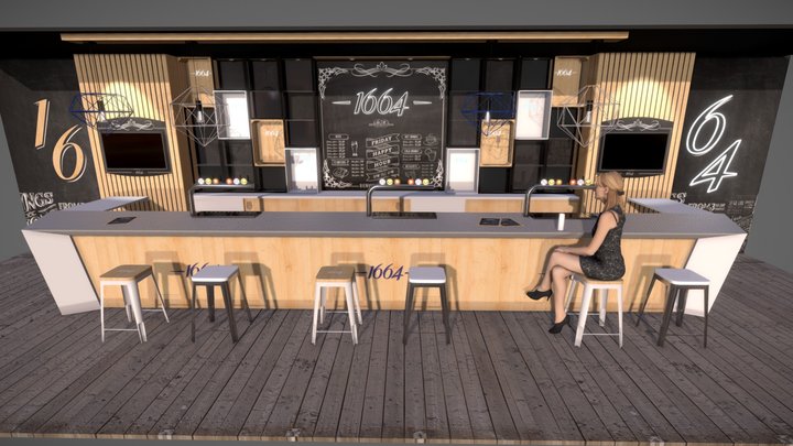 Bar restaurant interior design architecture 3D Model