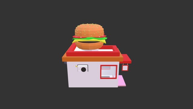 Hamburger Restaurant 3D Model
