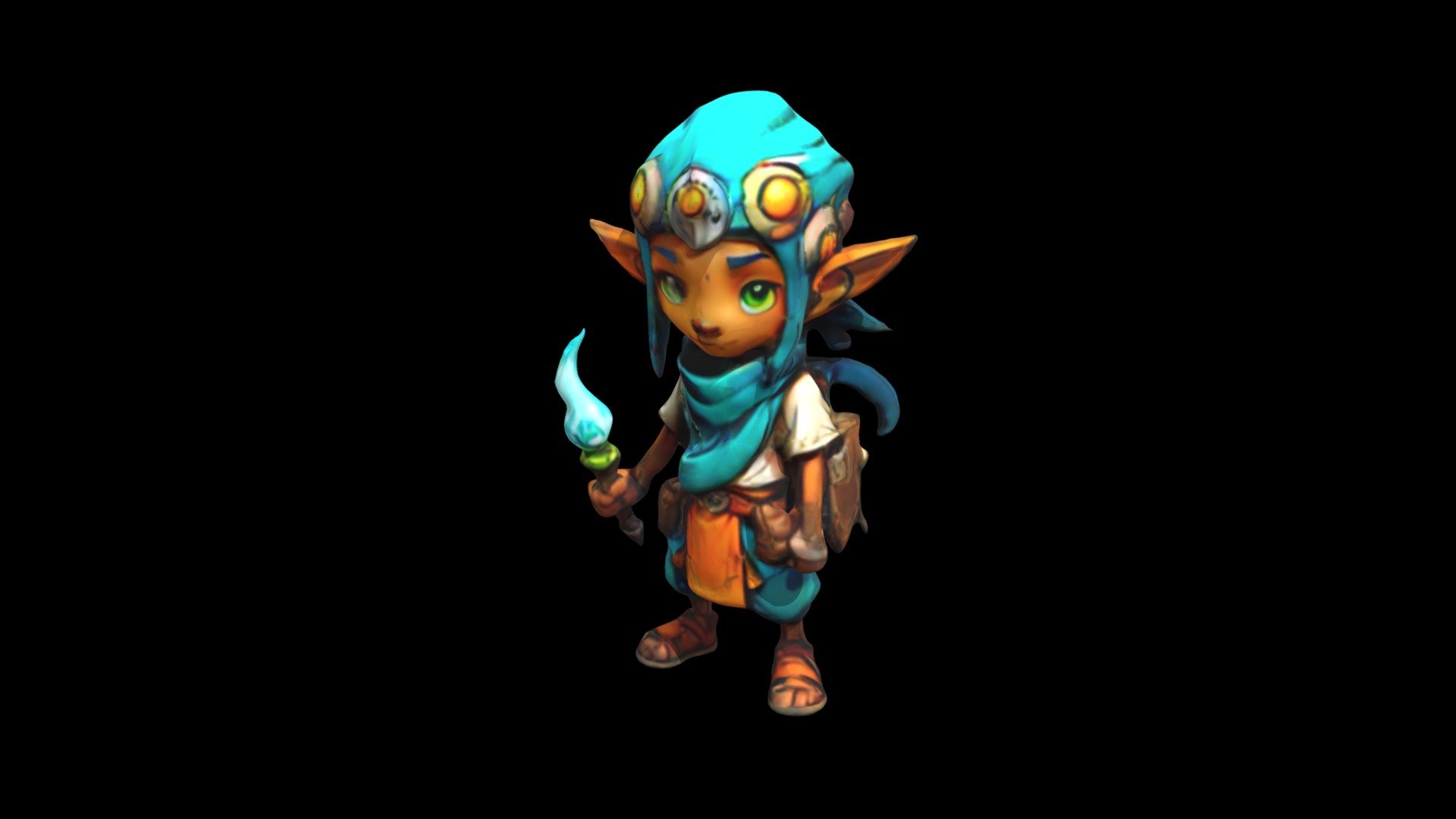 An illustrated character appears in a vivid scen - Download Free 3D ...