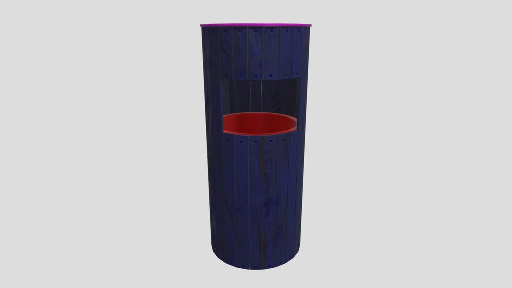 Wooden Rubbish Bin Ash Tray