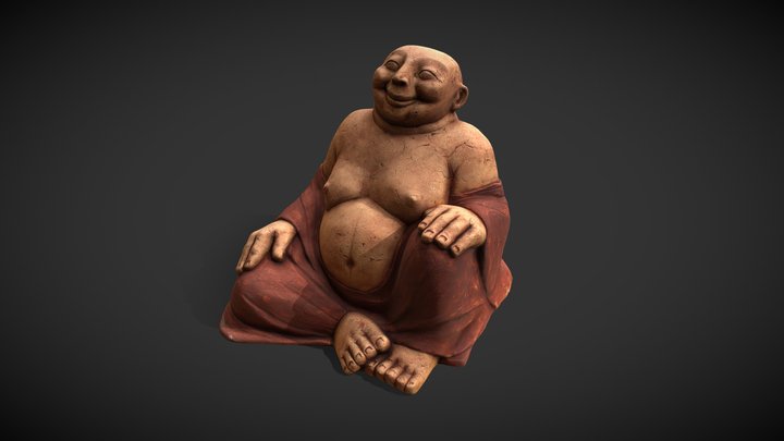 Smiling Buddha Monk 3D Model