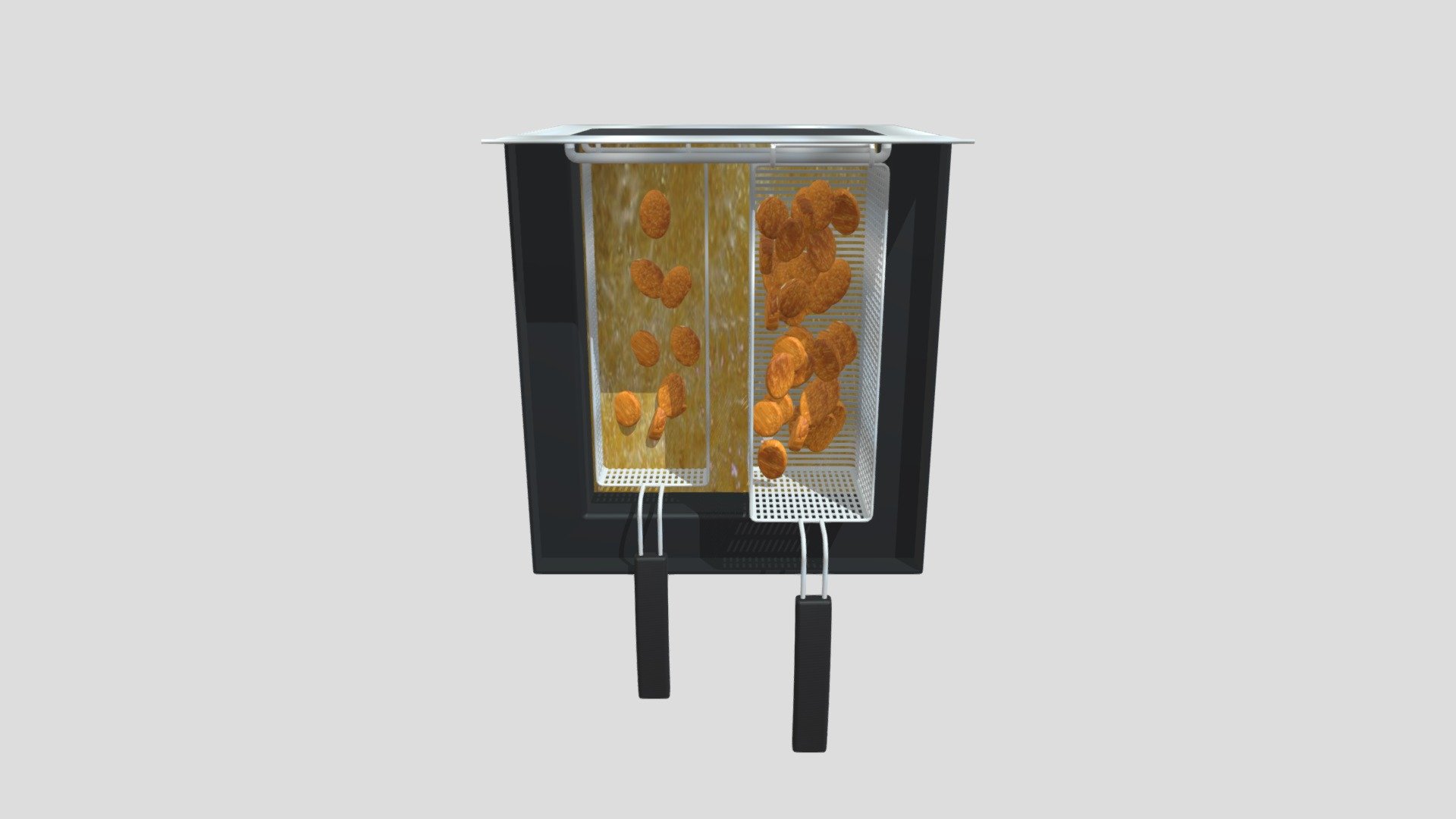 fryer with nuggets