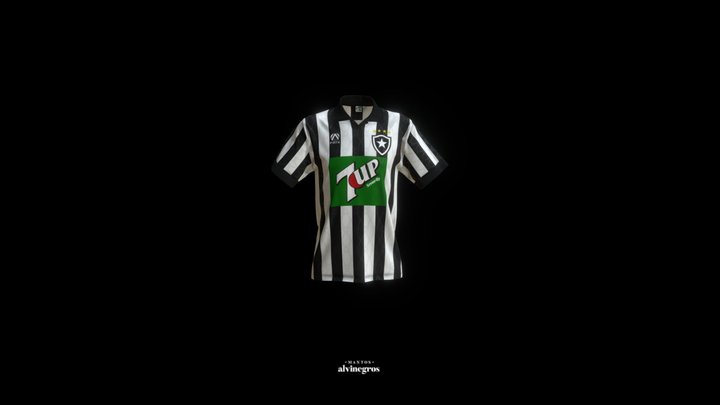 Botafogo 1995 - Camisa Titular Listrada 3D Model