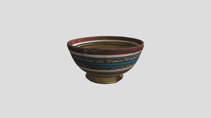 Moroccan Hand-Painted Bowl Jabania 3D Model