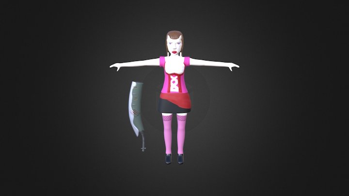 Tanya and Weapon 3D Model
