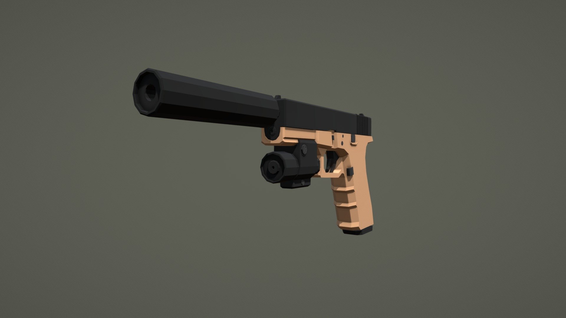 Glock-17 low-poly