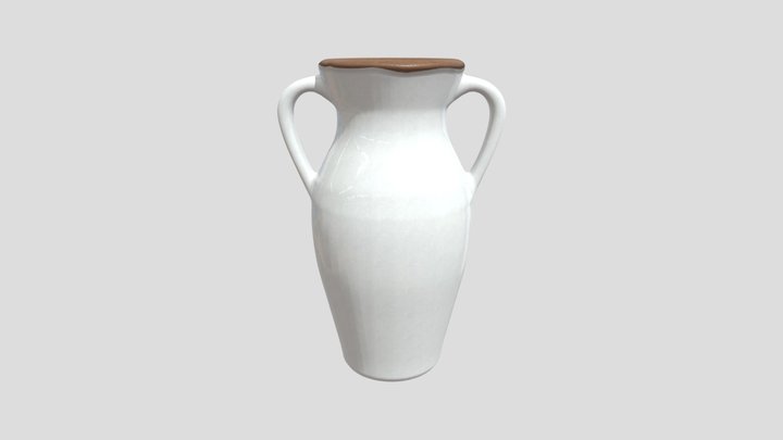 Natural Rimmed white Vase 3D Model