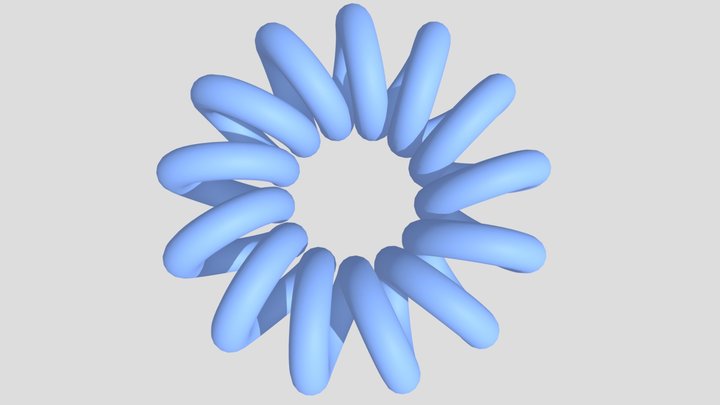 Spiral of half circles 3D Model