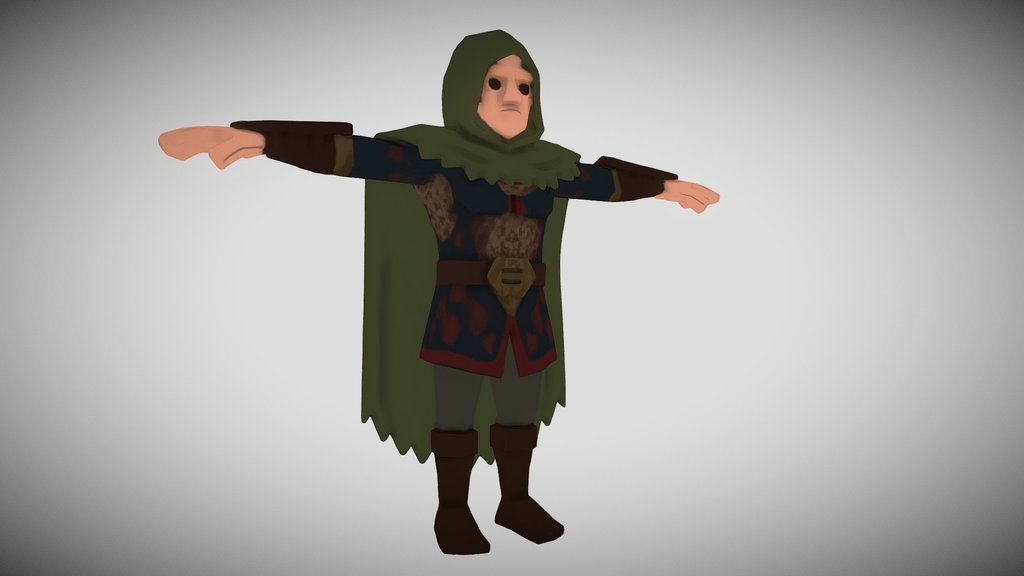 Hooded Villager Lowpoly