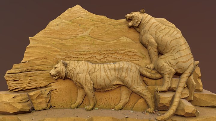 Tigers Sand Sculpture