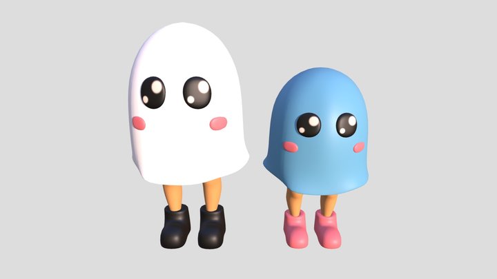 Ghosts With Long Legs 3D Model