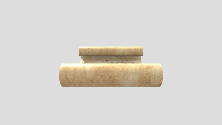 Ancient Scroll Map 3D Model