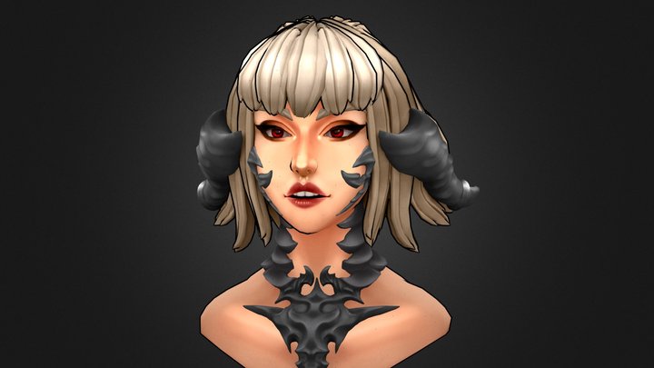 Draconic armor Girl 3D Model