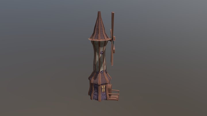Lonely Windmill 3D Model