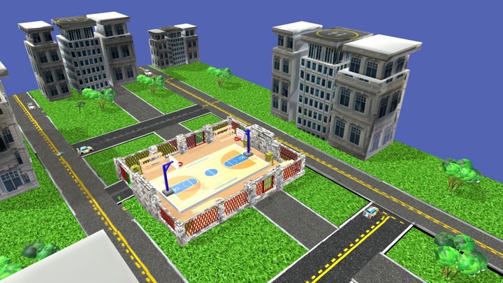 BASKET BALL PLAY GROUND GAME ASSETS 3D Model